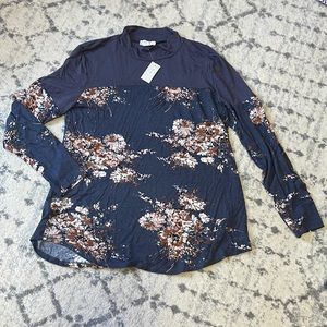 Grey floral long sleeve top